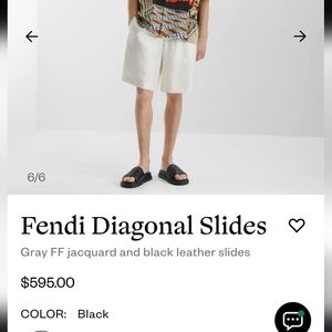 Fendi Black Slide Sandals